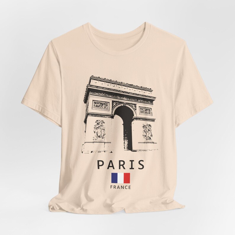 Camiseta estampada del Arco del Triunfo de París: Camiseta unisex de recuerdo francés imagen 5