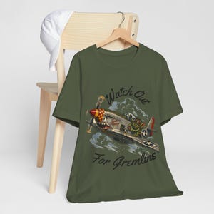 Watch Out For Gremlins Shirt, Vintage WWII Warbird Aviation Tee image 11