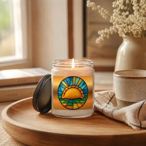 Pierogi Soy Candle, Pittsburgh Food Gift, Stained Glass Decor image 5
