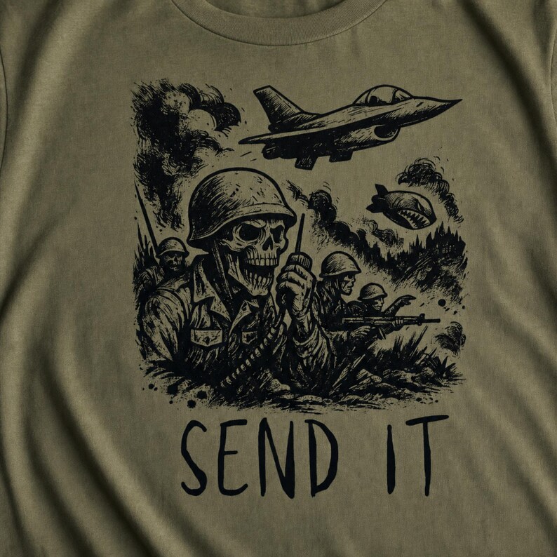 Camiseta Skull Soldier Send It, Camiseta táctica militar imagen 7