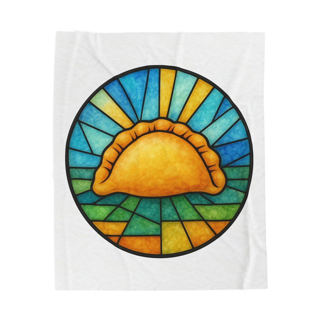 Pierogi Stained Glass Velveteen Blanket