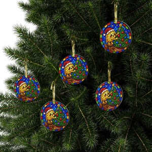 Adorno acrílico de pierogi para decorar el árbol, estilo vidriera, decoración navideña polaca. imagen 13