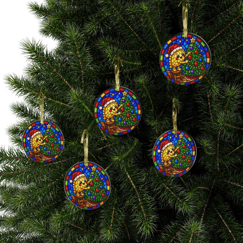 Adorno acrílico de pierogi para decorar el árbol, estilo vidriera, decoración navideña polaca. imagen 13