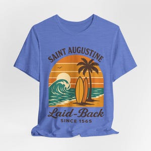 Saint Augustine Florida T-Shirt: Retro Sunset Surf Beach Coastal Vacation image 8