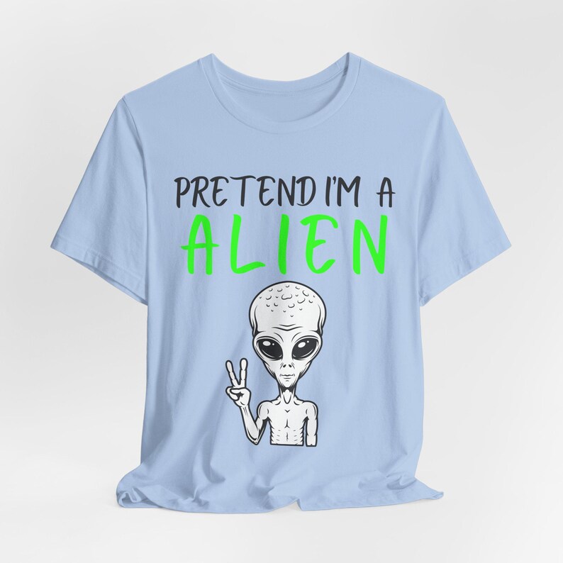 Funny Alien Halloween Shirt, Lazy UFO Costume Tee, Spooky Season image 7