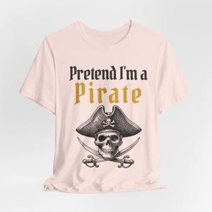 Funny Pirate Halloween Shirt, Lazy Costume Tee, Spooky Season image 5