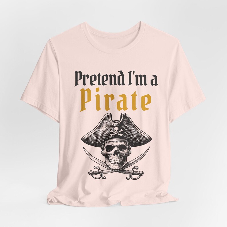 Funny Pirate Halloween Shirt, Lazy Costume Tee, Spooky Season image 5