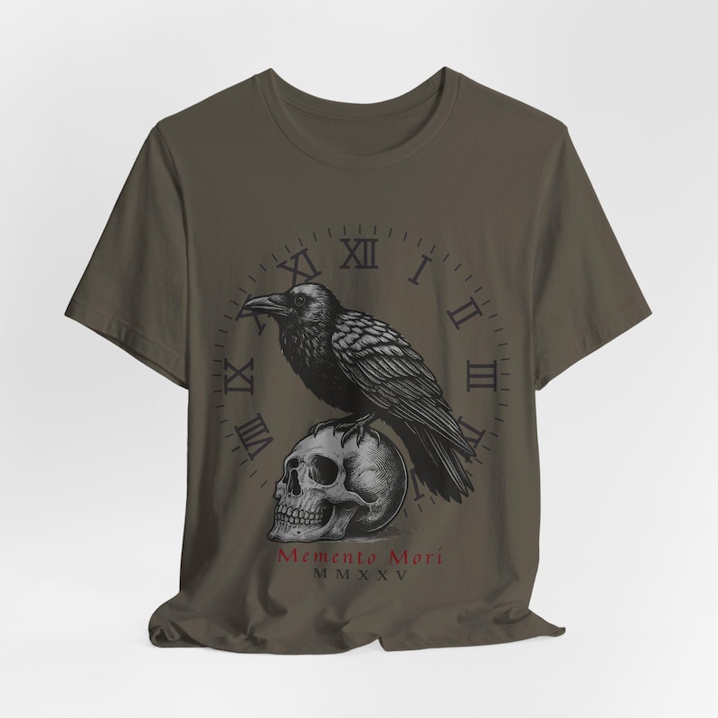 Memento Mori Raven Skull T-Shirt: Gothic Dark Academia Tee image 5