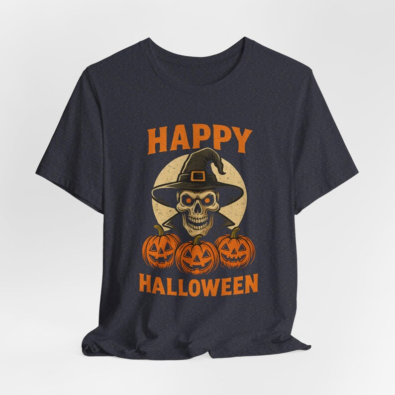 Skull Witch Halloween Shirt, Gothic Skeleton Tee, Spooky Season image 8