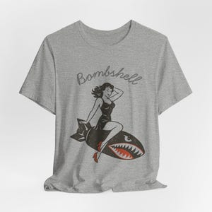 WWII Bomber Pin-Up Girl T-Shirt: Vintage Aviation Art image 9
