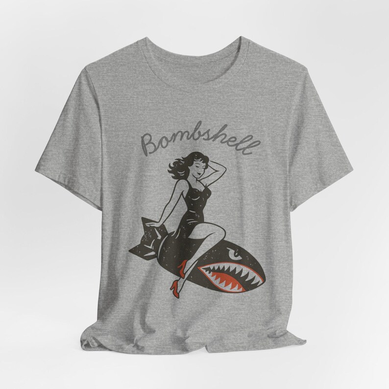 WWII Bomber Pin-Up Girl T-Shirt: Vintage Aviation Art image 9