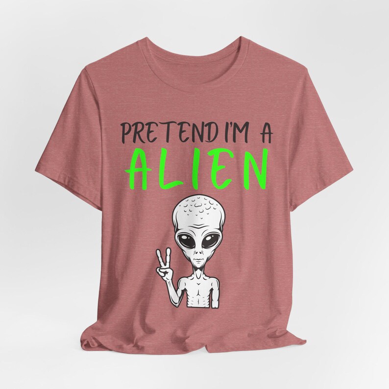 Funny Alien Halloween Shirt, Lazy UFO Costume Tee, Spooky Season image 5