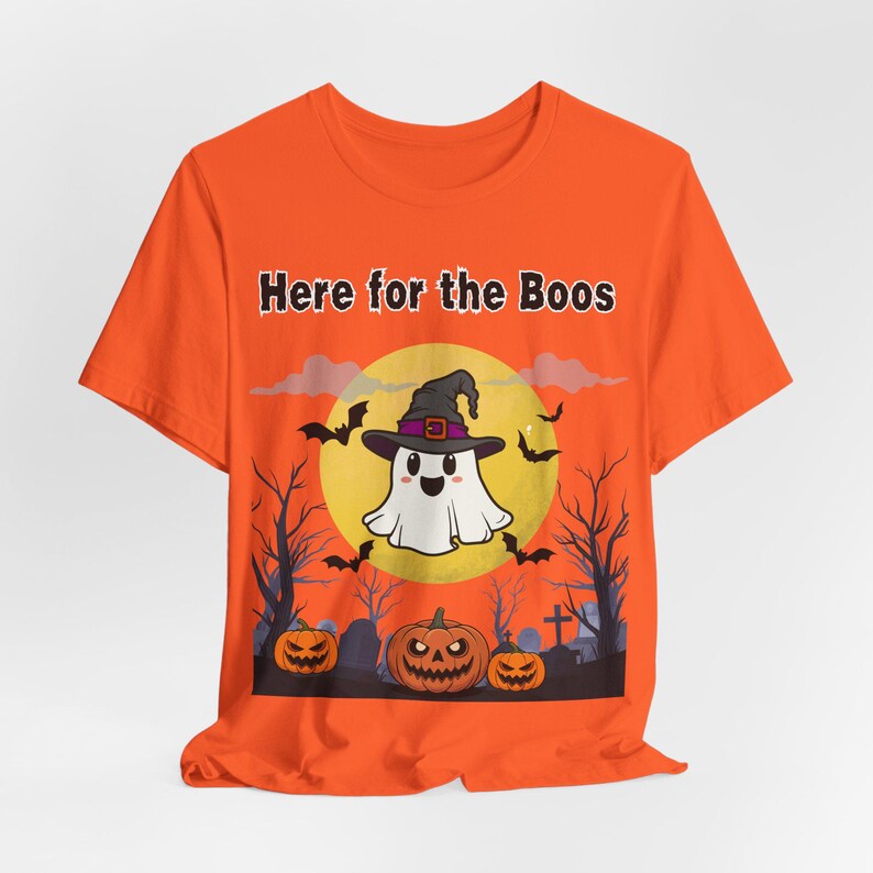 Here for the Boos Halloween Shirt, Funny Ghost Tee, Spooky Season image 5
