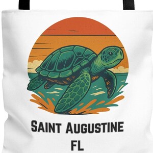 St. Augustine Sea Turtle Tote Bag: Coastal Sunset Beach Souvenir image 3