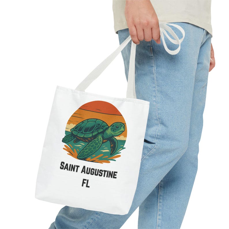 St. Augustine Sea Turtle Tote Bag: Coastal Sunset Beach Souvenir image 2