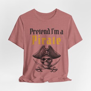 Funny Pirate Halloween Shirt, Lazy Costume Tee, Spooky Season image 6