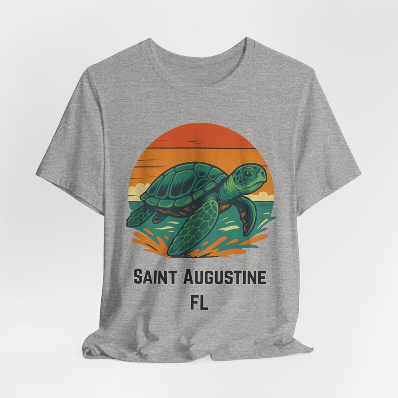 Sea Turtle Sunset T-Shirt: St. Augustine Beach, Retro Florida Souvenir image 6