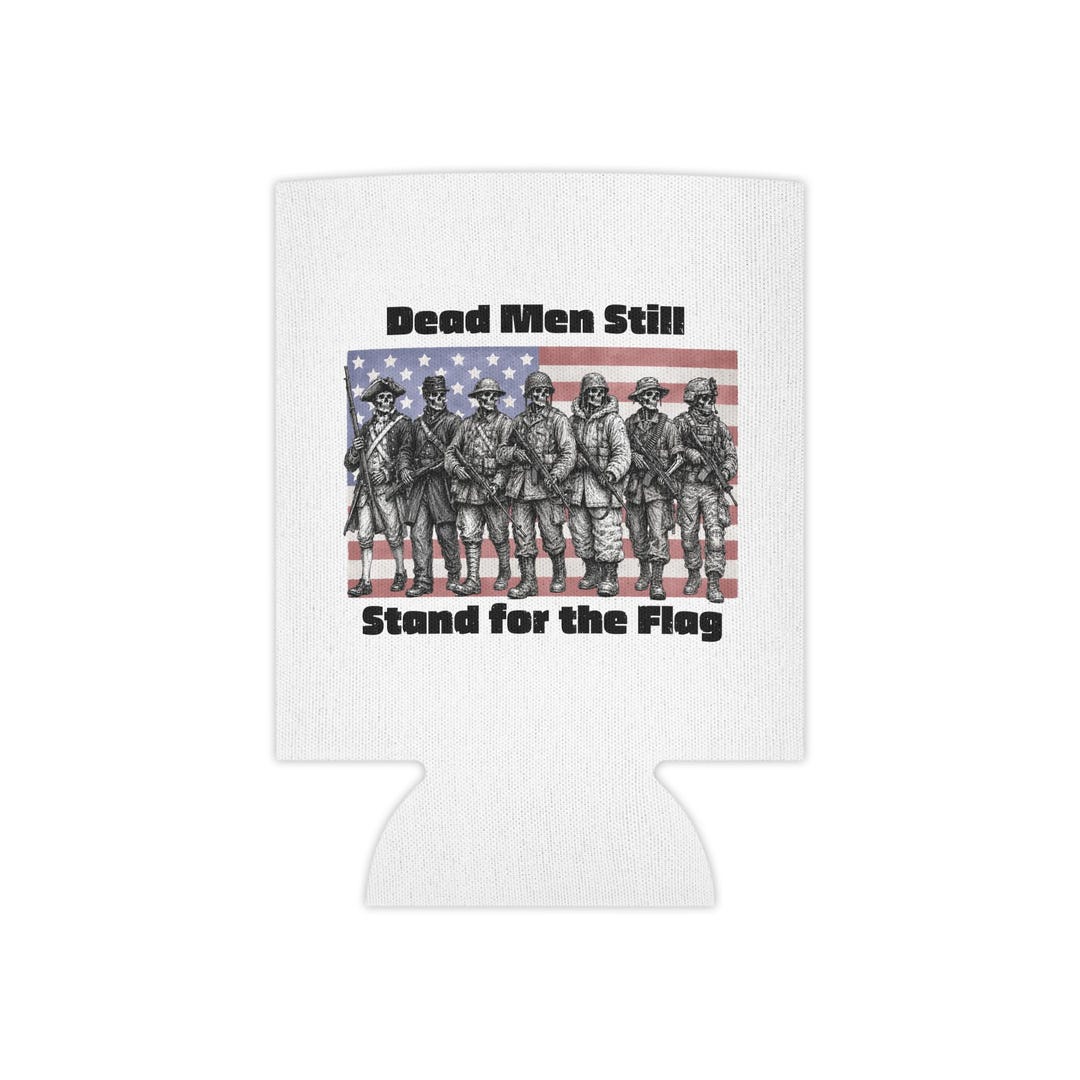 American Flag Skeleton Soldier Can Cooler — Military Tribute Koozie