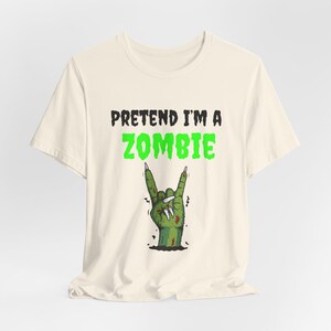 Funny Zombie Halloween Shirt, Lazy Costume Tee, Spooky Season image 6