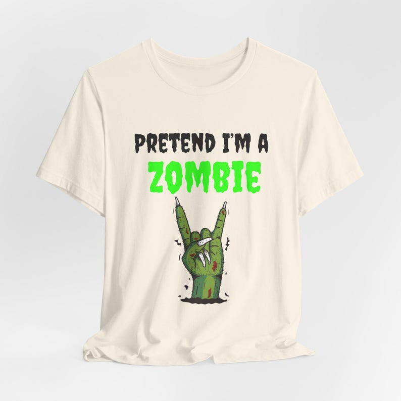 Funny Zombie Halloween Shirt, Lazy Costume Tee, Spooky Season image 6