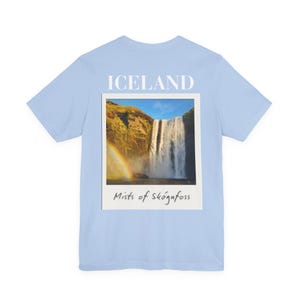 Skógafoss Iceland Waterfall T-Shirt: Travel Souvenir Graphic Tee image 6