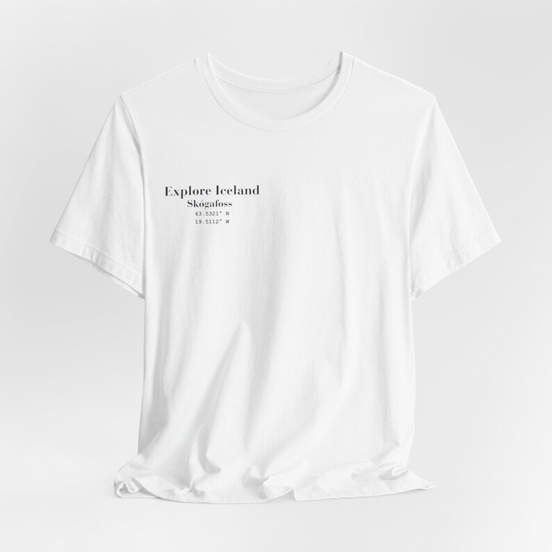 Skógafoss Iceland Waterfall T-Shirt: Travel Souvenir Graphic Tee image 3