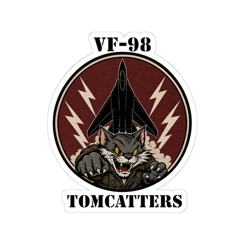 F-14 Tomcat VF-98 Tomcatters Navy Fighter Squadron Sticker, Aviation Decal image 1