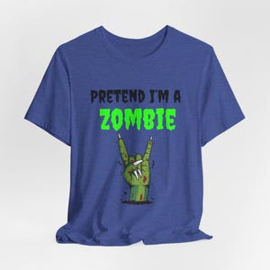 Funny Zombie Halloween Shirt, Lazy Costume Tee, Spooky Season image 8