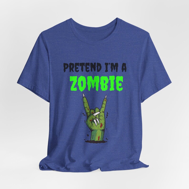 Funny Zombie Halloween Shirt, Lazy Costume Tee, Spooky Season image 8