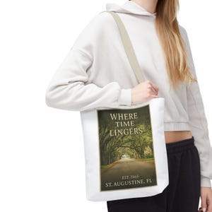 St. Augustine Florida Tote Bag: Historic Tree Tunnel Canvas Travel image 3