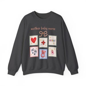 Sweatshirt für Mutter und Kind (Krankenschwester), Vintage-Briefmarkenmotiv Bild 9