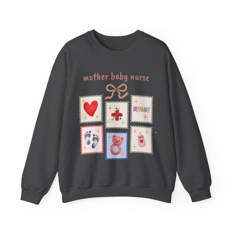 Sweatshirt für Mutter und Kind (Krankenschwester), Vintage-Briefmarkenmotiv Bild 9