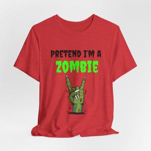 Funny Zombie Halloween Shirt, Lazy Costume Tee, Spooky Season image 9