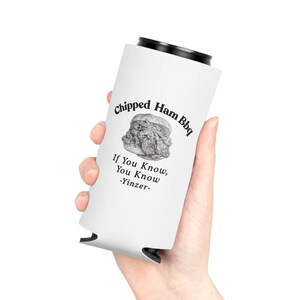 Enfriador de latas de jamón desmenuzado para barbacoa de Pittsburgh, funda para cerveza Yinzer Foodie imagen 2