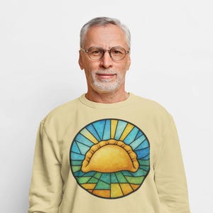Pierogi Stained Glass Sweatshirt | Pittsburgh Polish Food Art Crewneck image 12
