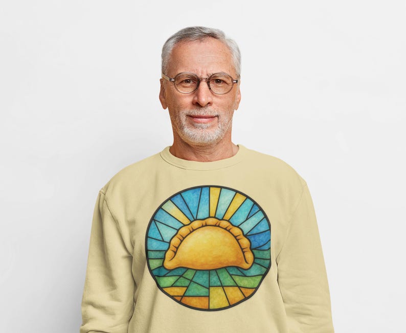 Pierogi Stained Glass Sweatshirt | Pittsburgh Polish Food Art Crewneck image 12
