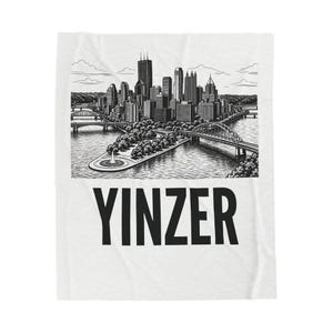 Pittsburgh Skyline Plush Throw Blanket, Yinzer Pride Home Decor image 1