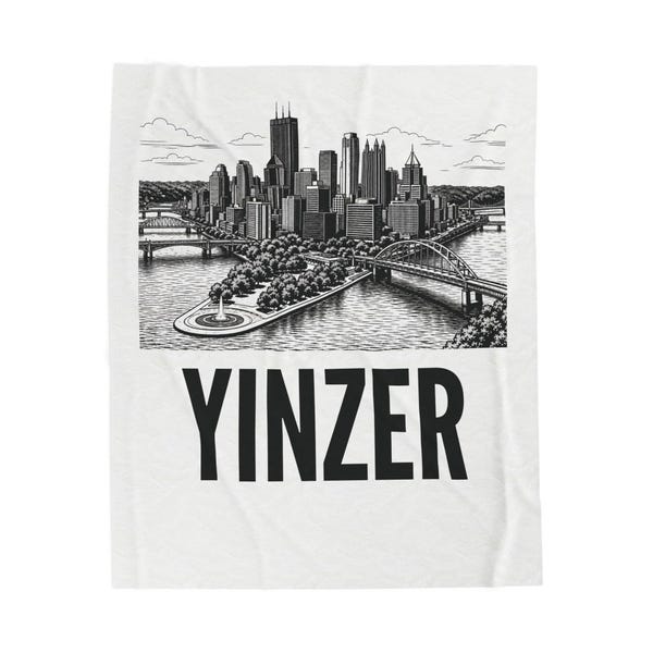 Pittsburgh Skyline Plush Throw Blanket, Yinzer Pride Home Decor
