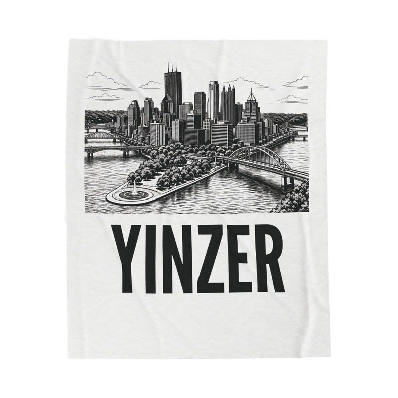 Pittsburgh Skyline Plush Throw Blanket, Yinzer Pride Home Decor image 1