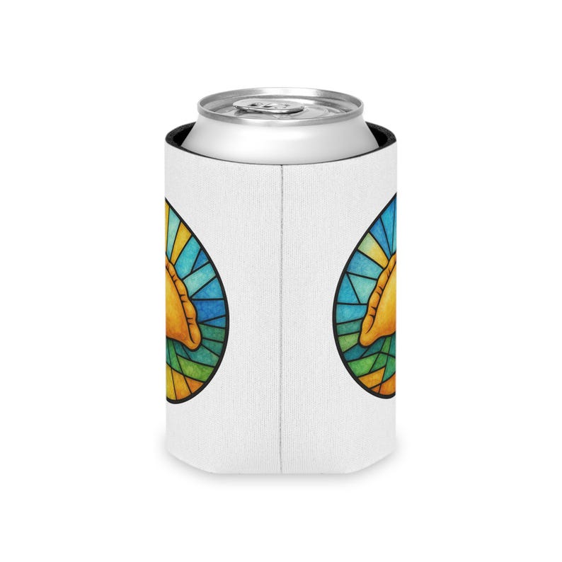 Stained Glass Pierogi Can Cooler, Pittsburgh Polish Food Koozie, Yinzer Beer Sleeve image 11