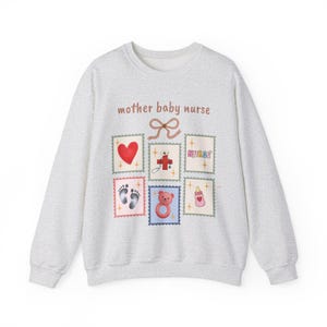 Sweatshirt für Mutter und Kind (Krankenschwester), Vintage-Briefmarkenmotiv Bild 7