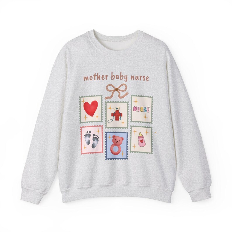 Sweatshirt für Mutter und Kind (Krankenschwester), Vintage-Briefmarkenmotiv Bild 7