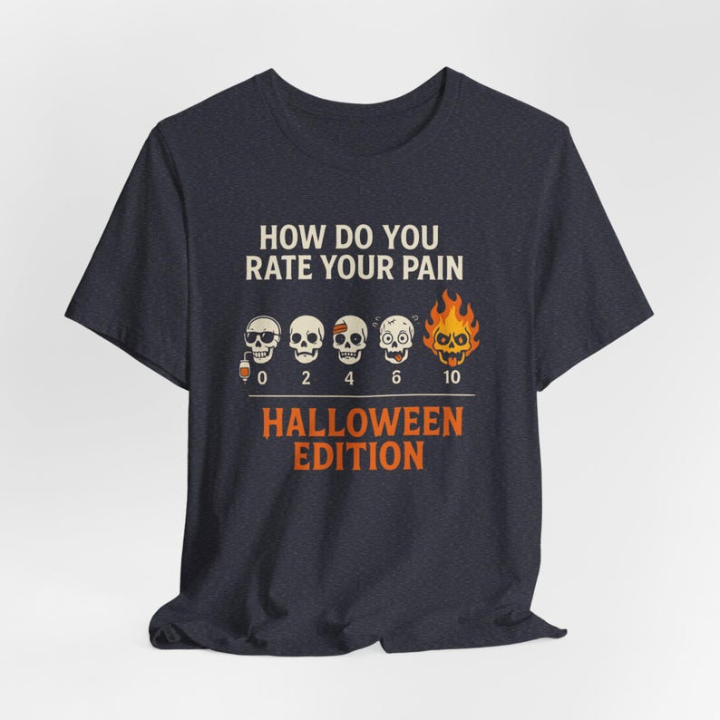 Nurse Halloween Shirt, Funny Pain Scale Doctor Tee, Spooky Season image 9
