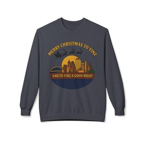 Pittsburgh Christmas Sweatshirt: Steel City Skyline, 'Merry Christmas to Yinz' image 9