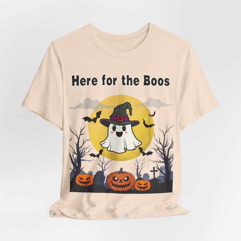 Here for the Boos Halloween Shirt, Funny Ghost Tee, Spooky Season image 6
