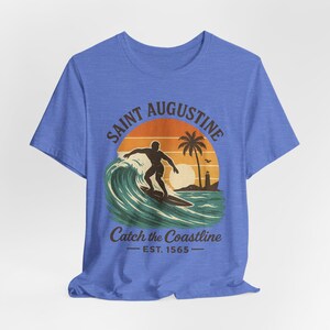 St. Augustine Surf T-Shirt: Retro Sunset Beach, Florida Souvenir image 8