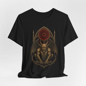 Gothic Gargoyle T-Shirt, Cathedral Guardian, Halloween Tee image 6