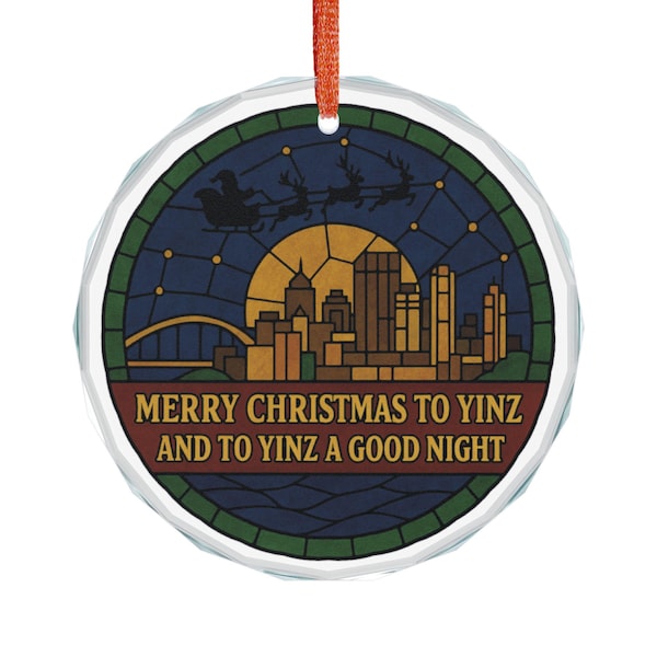 Pittsburgh Yinz Ornament Crystal Glass Ornament | Local Pride