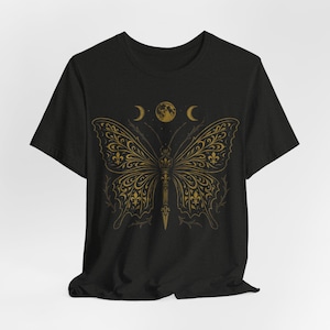 ゴシックバタフライムーンシャツ：天体魔女Tシャツ 画像 8