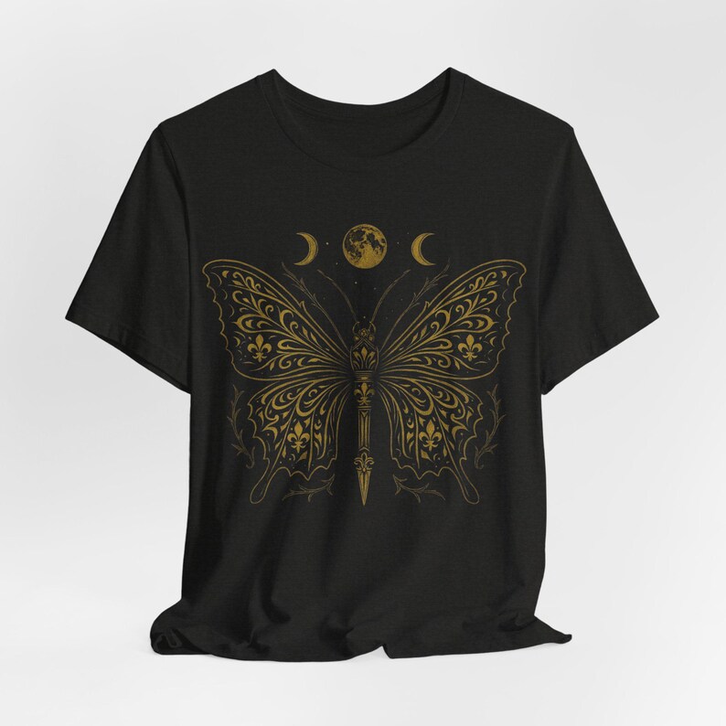 ゴシックバタフライムーンシャツ：天体魔女Tシャツ 画像 8
